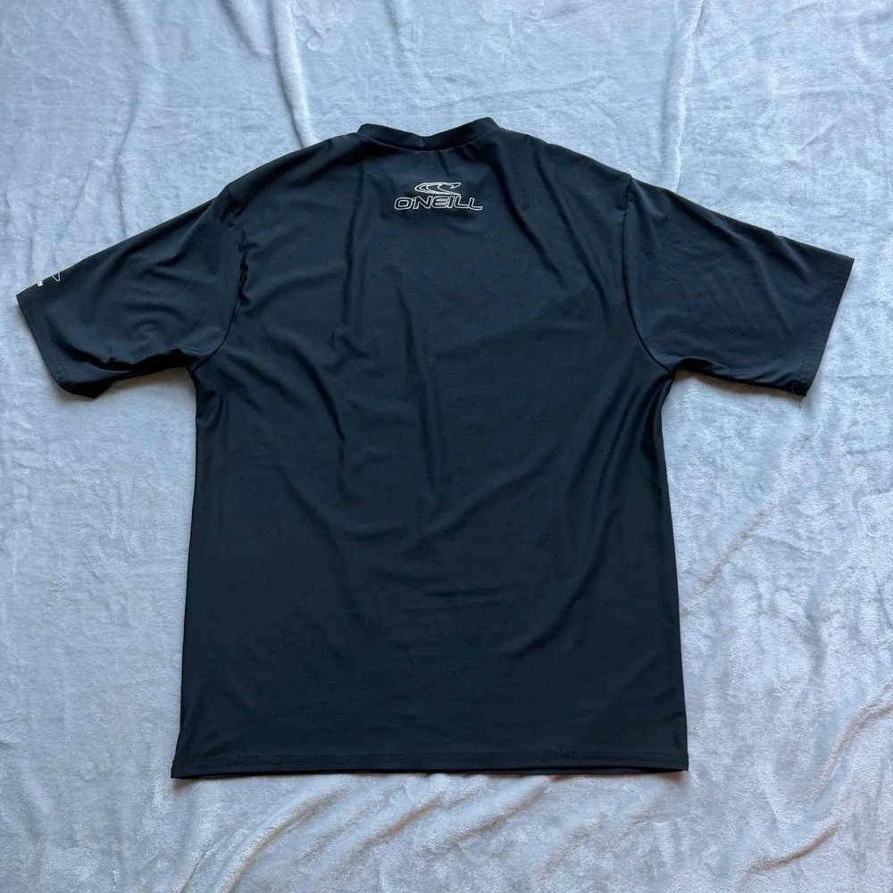 O'Neill Rash Guard Mens 2XL Black Basic Skins Slim Fit Long Sleeve UPF 50+ Surf